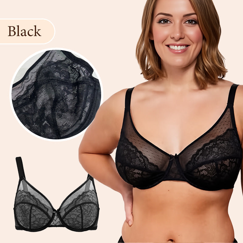 🏆 LIMITED-TIME 50% OFF! 💐Minimal lace bra with full coverage