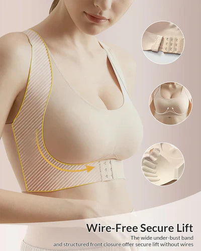 🎉Front Closure Cross-Back Wireless Posture Bra