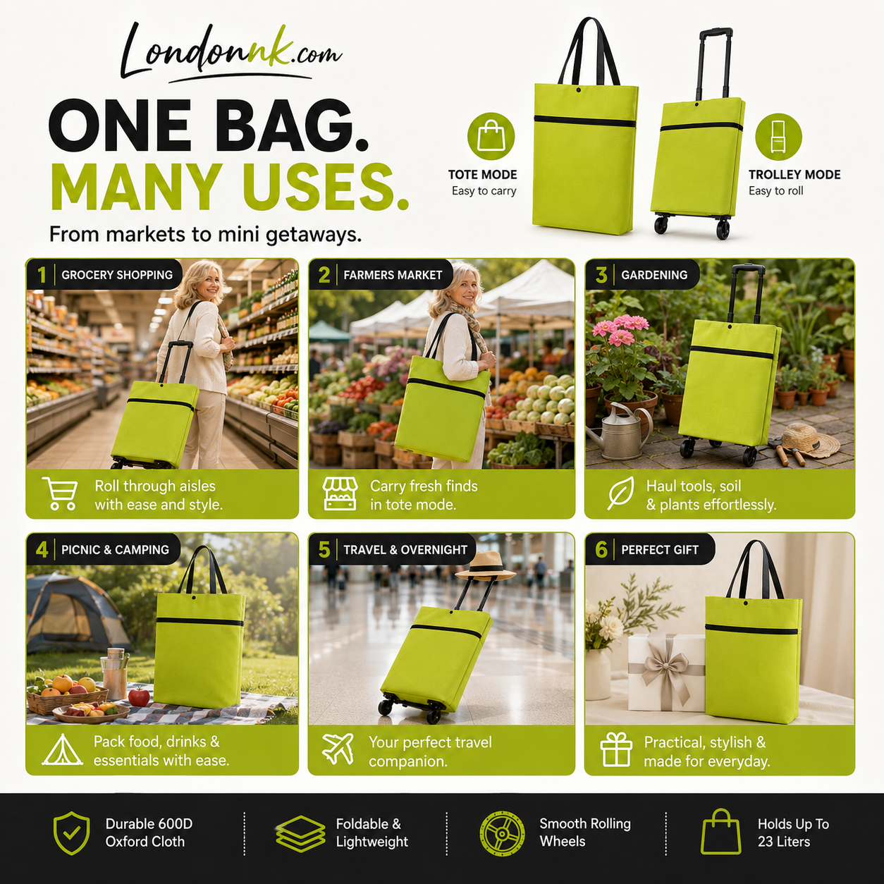 🔥HOT SALE 50% OFF🔥Foldable 2-in-1 Shopping Bag