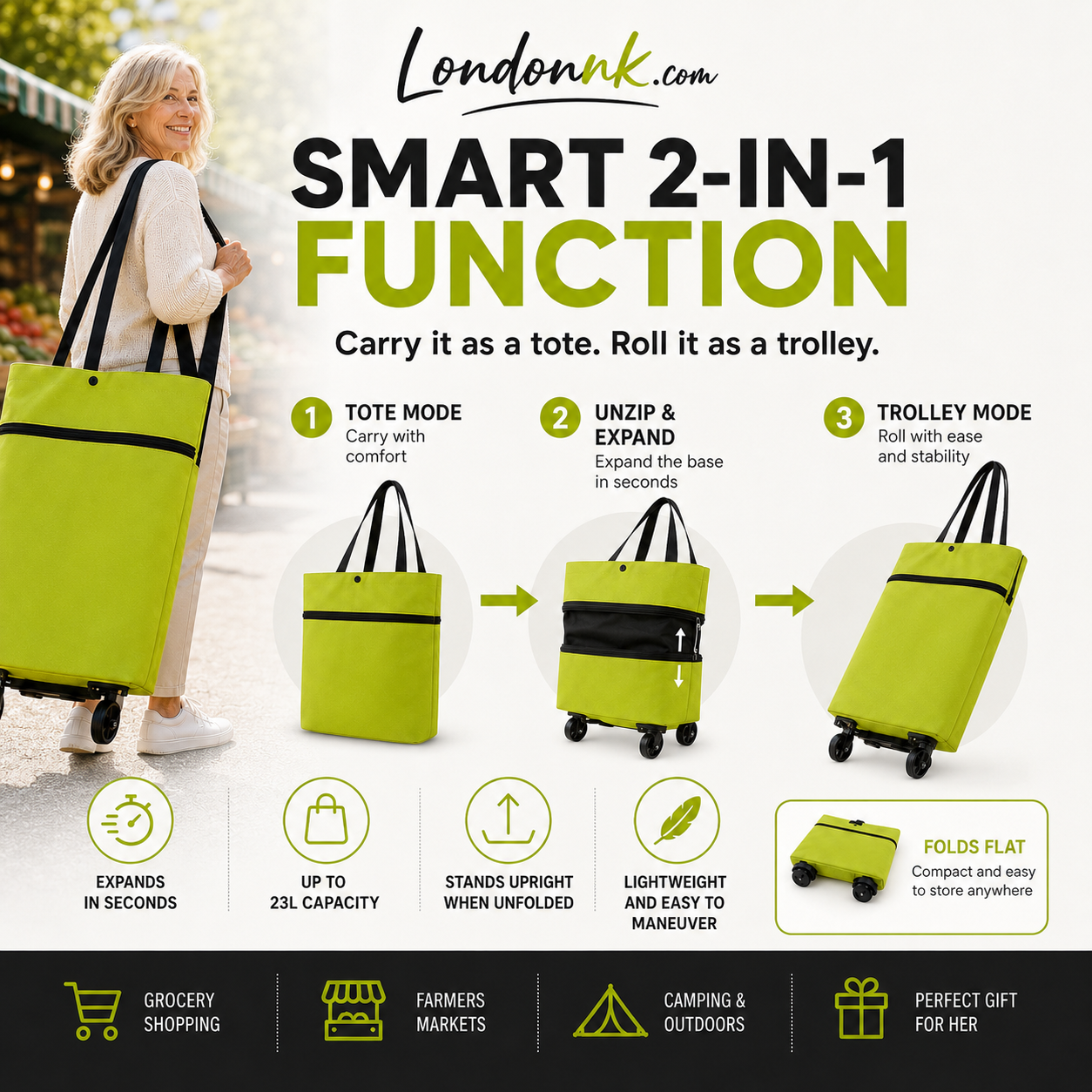 🔥HOT SALE 50% OFF🔥Foldable 2-in-1 Shopping Bag