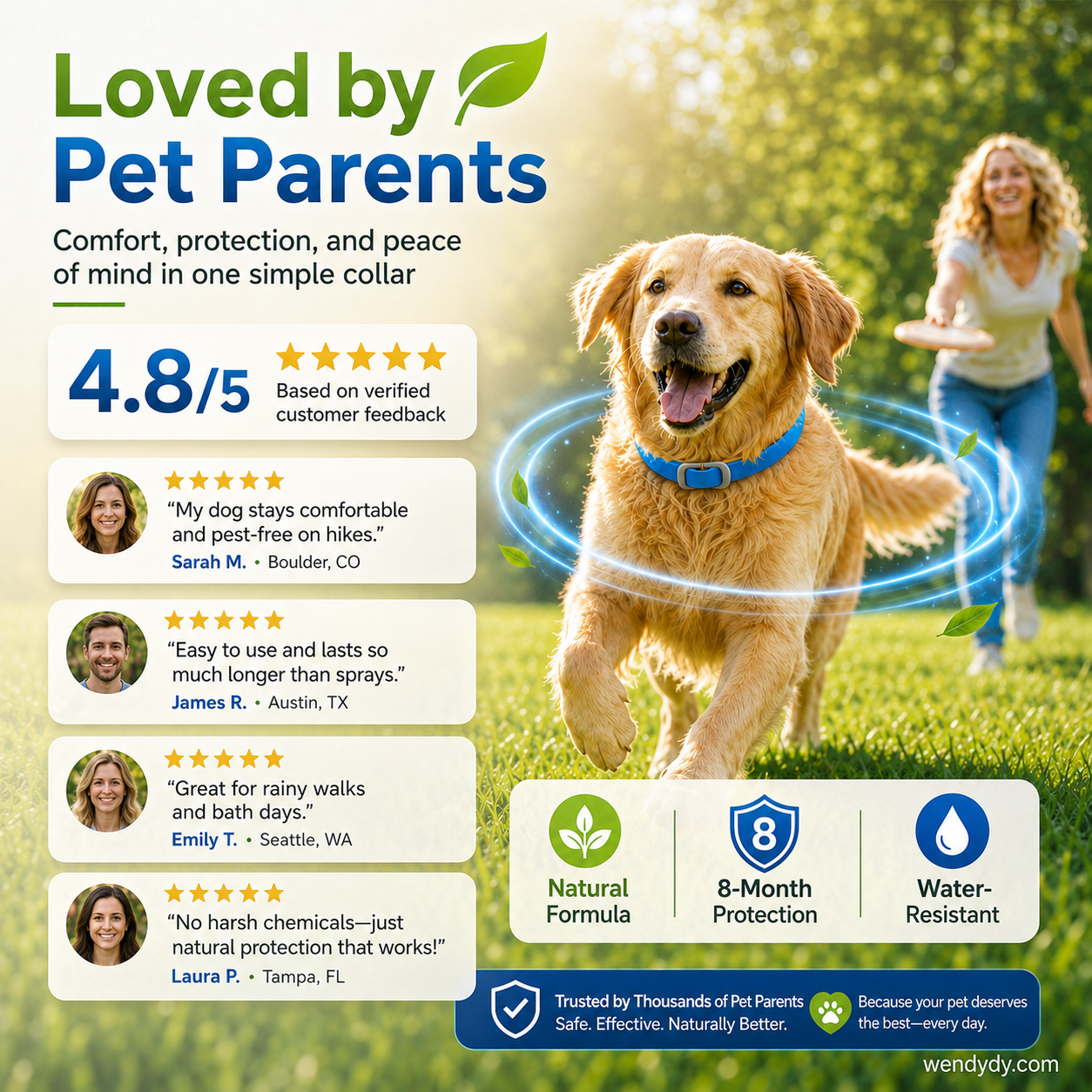 🎁💥LAST DAY SPECIAL PRICE!-￡7.99!!🐾Natural Essential Oil Pet Pest Repellent Collar