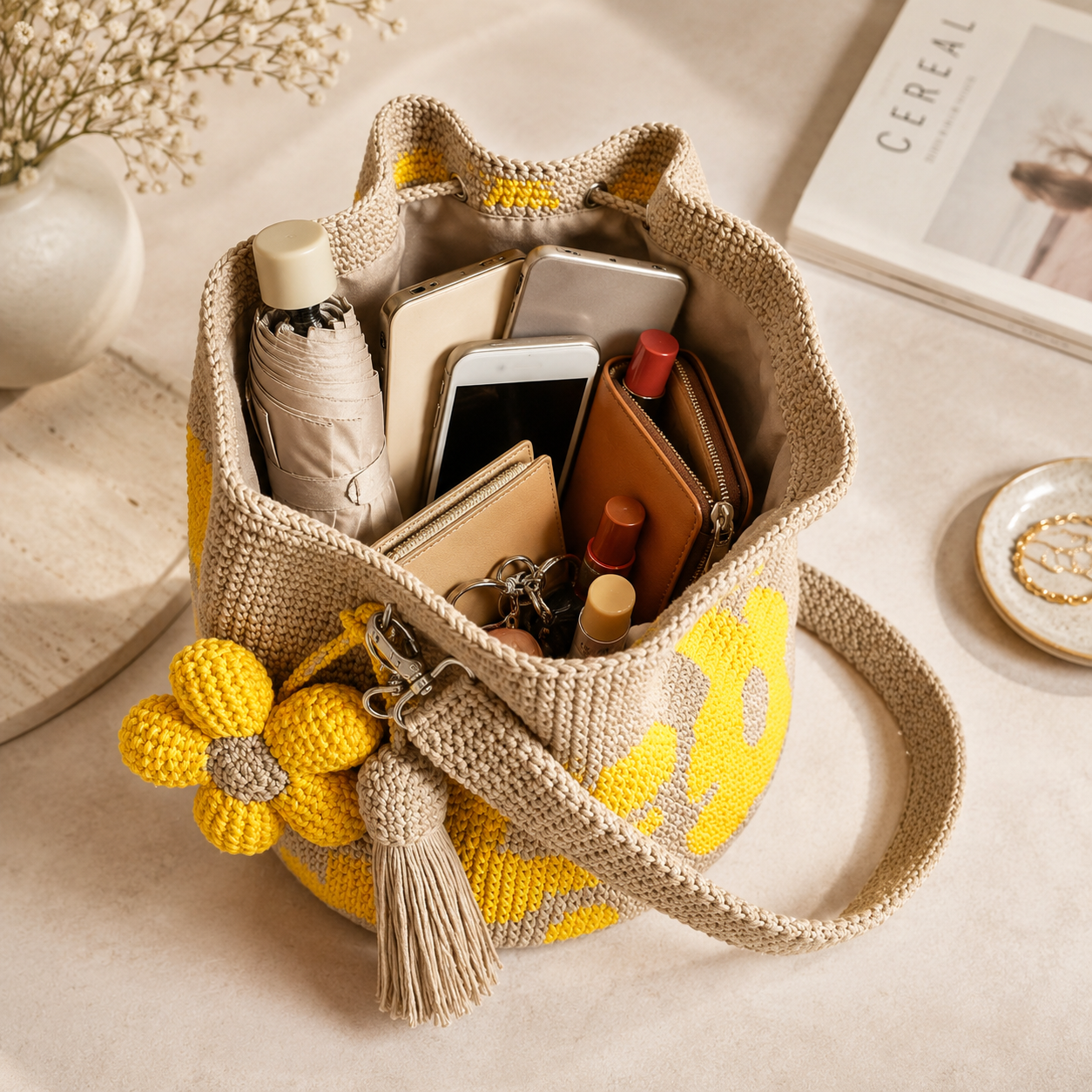 🔥💝LAST DAY 49% OFF🧵Handwoven Flower Bucket Bag