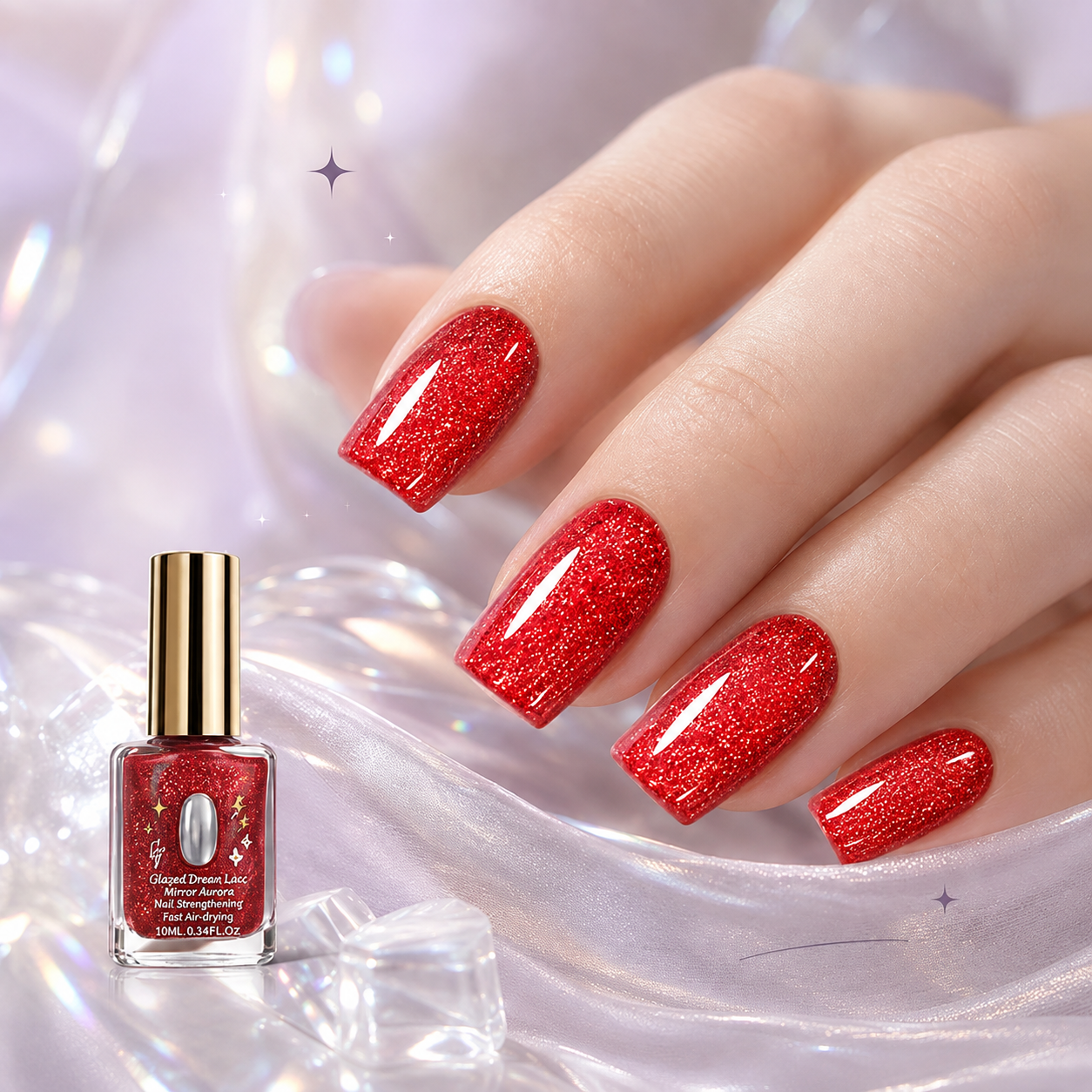 💅Buy 1 Get 1 Free✨Lilac Glossy Mirror Nail Strengthener
