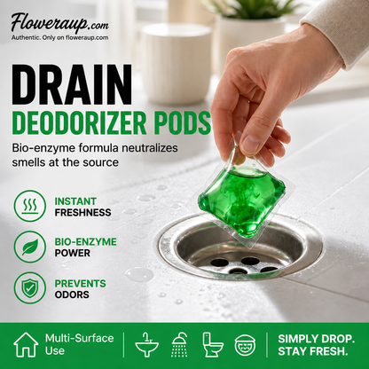 🥳2026 HOT SALE🥳💞50K+ SOLD!🏠💧 50% OFF! Drain Deodorizer Pods – Bio‑enzyme formula neutralizes smells at the source. Instant fresh scent, no harsh chemicals. Say goodbye to embarrassing odours. 🚰✅