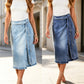 ✨🛍️Fresh Drop - Vintage Denim Wrap Skirt – Adjustable Side-Tie Closure & Versatile Midi Length for Day-to-Night