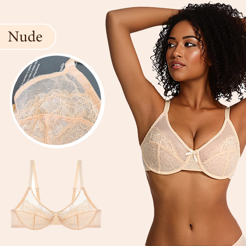 🏆 LIMITED-TIME 50% OFF! 💐Minimal lace bra with full coverage