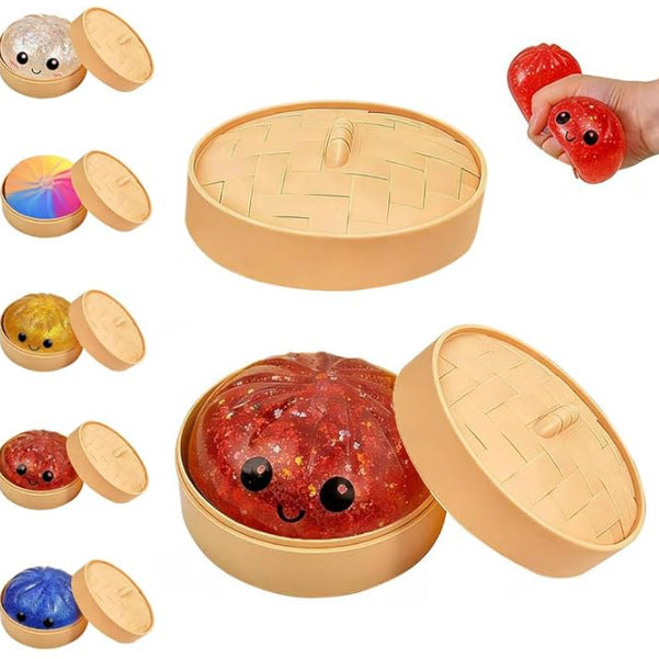 🔥Last Day 50% OFF🎁Glitter Dumpling Squishy Steamer Blind Box Surprise Squeeze Fun