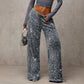 💖LAST DAY SALE 50% OFF🥰Women's Sequin Sparkle Wide Leg Pants with Elastic Waistband