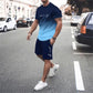 🏖️Summer Cool Deal: ONLY ￡15.99!!😎Men's Gradient Color T-Shirt & Shorts Set