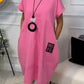 Oversized Round Neck Short Sleeve Dress