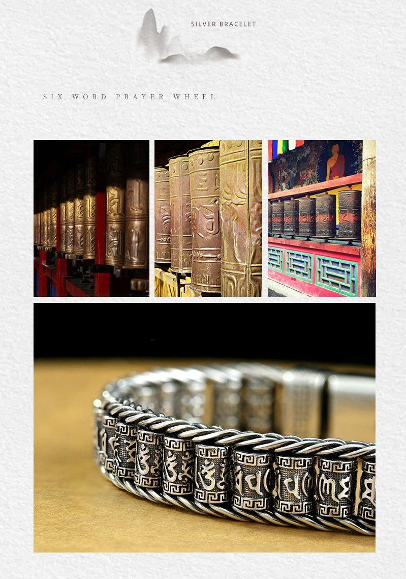 Six Character Truth-Prayer Wheel Bracelet