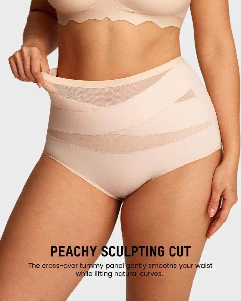 🌸 Last Day Special Price £5.99 ! 🎁Plus-Size High-Waist Cross Tummy Control Panties