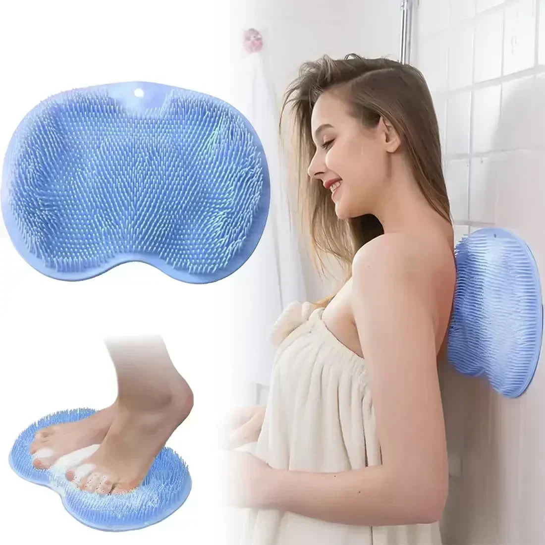 🥳HOT SALE🥳💞10K+ SOLD! Shower Scrubber- Dual-sided, non-slip & massage pad. Deep clean – grab yours! ✅