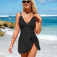 🎁Last Day Promotion 49% OFF🔥🌟Deep V Knot Detail Skirted Swimsuit