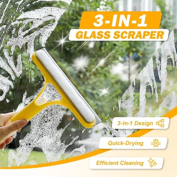 🧽 Last Day Special Price £9.99 ! 🔥Buy 2 Get 1 Free💦3 in 1 Window Cleaning Scraper
