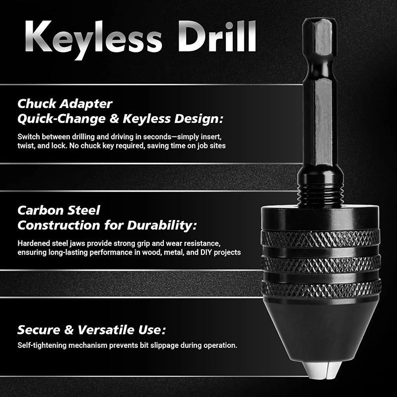 🔧 50% OFF NOW! 3-jaw chuck for electric screwdrivers and drills – keyless, quick-change & compatible with round and hexagonal shanks – perfect for hobby, renovation and precision work 🛠️✨