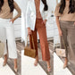 👖Stretch Twill Cropped Wide Leg Pants