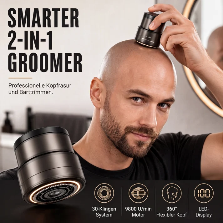 🎉 2026 Sale — Over 14,000 Sold! ⚡🔥 2-in-1 Smart Electric Bald Head Shaver and Beard Trimmer with Digital Display