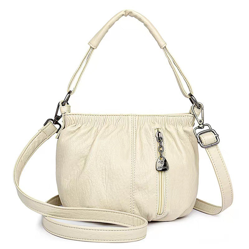 👜 60% OFF 💼 Pleated Bucket Leather Handbag – Soft Material, Adjustable Strap & Chic Casual Style ✨