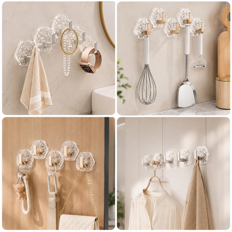 Punch-Free Ripple Wall Adhesive Hooks