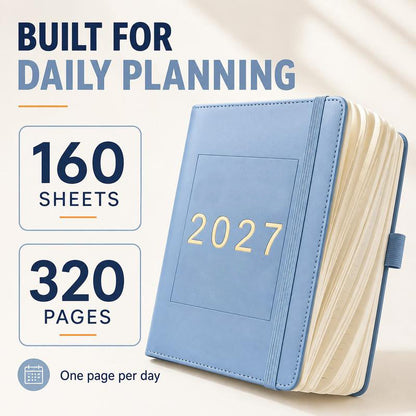 📓 2027 Planner – A5 Size, One Page Per Day with Dates – Perfect for Daily Notes and Future Reference ✨