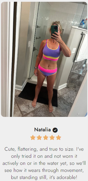 🌼Color Block Patchwork Nylon Sporty 3-Piece Bikini Set - High Waisted & Tummy Control Swimsuit👙🌈