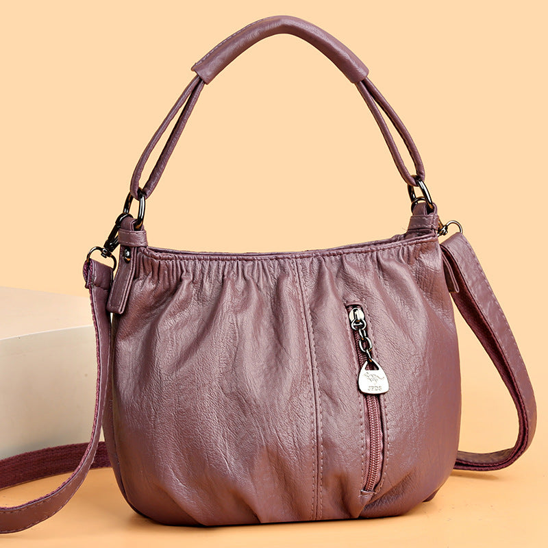 👜 60% OFF 💼 Pleated Bucket Leather Handbag – Soft Material, Adjustable Strap & Chic Casual Style ✨