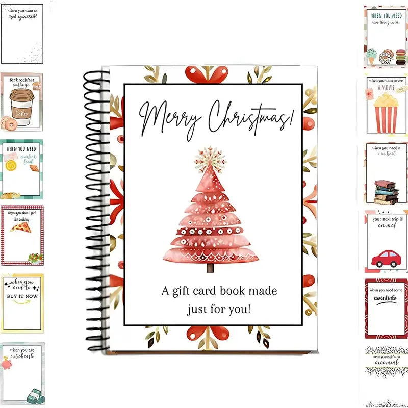 🎁70% OFF!!!-Ready for Christmas!🎅Christmas Gift Card Book, DIY Spiral-Bound Christmas Gift Card Holder Book🎁Personalized Xmas Gifts for Family, Festive & Party Supplies