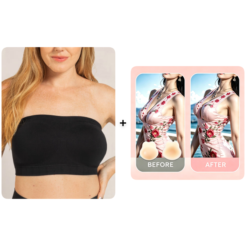 ⛱️Last Day Special Price ￡10.99!!🤩🔥Convertible Strapless Bandeau Bra with Wireless Comfort, Anti-Slip Grip & Removable Straps