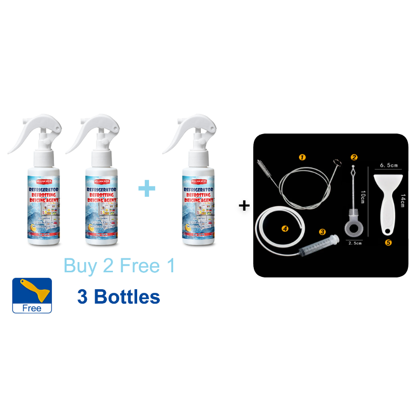🧊 Buy 2 Get 1 Free | Defrosting Spray for Fridge Freezer 🎁 Includes Free Spatula