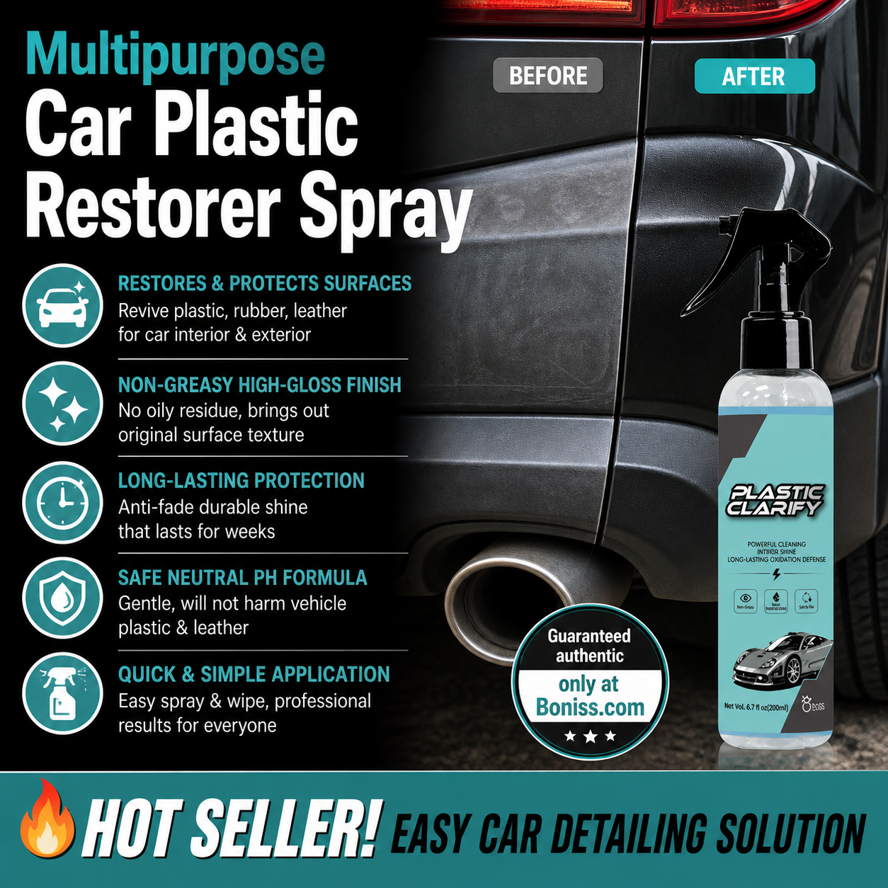 🔥🔥Multipurpose Efficient Car Plastic Restorer Spray