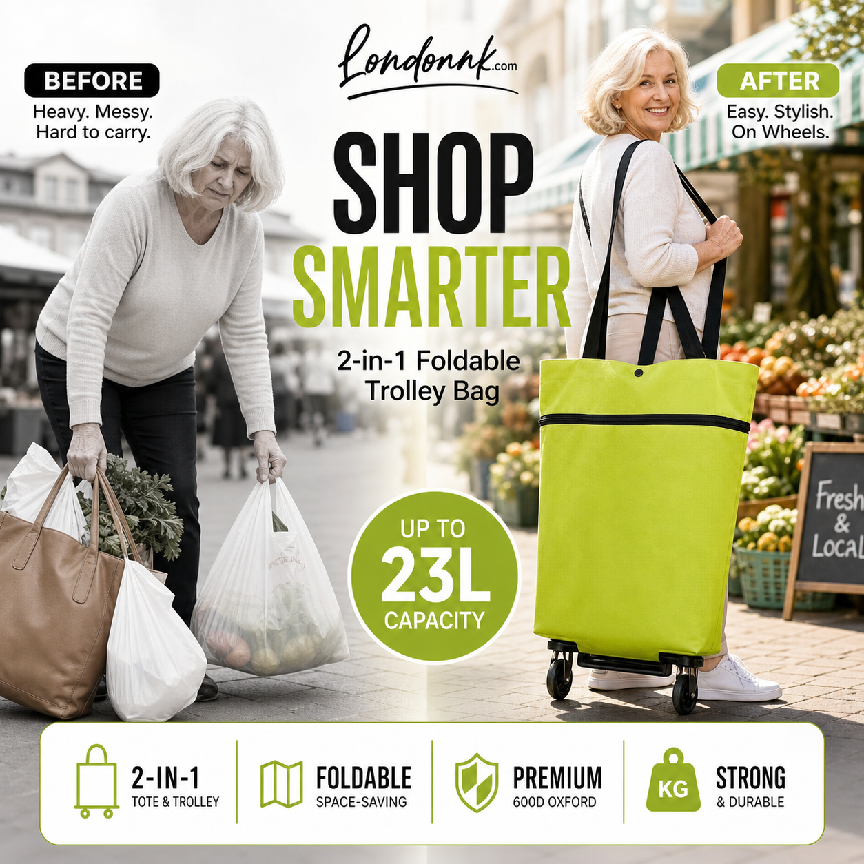 🔥HOT SALE 50% OFF🔥Foldable 2-in-1 Shopping Bag