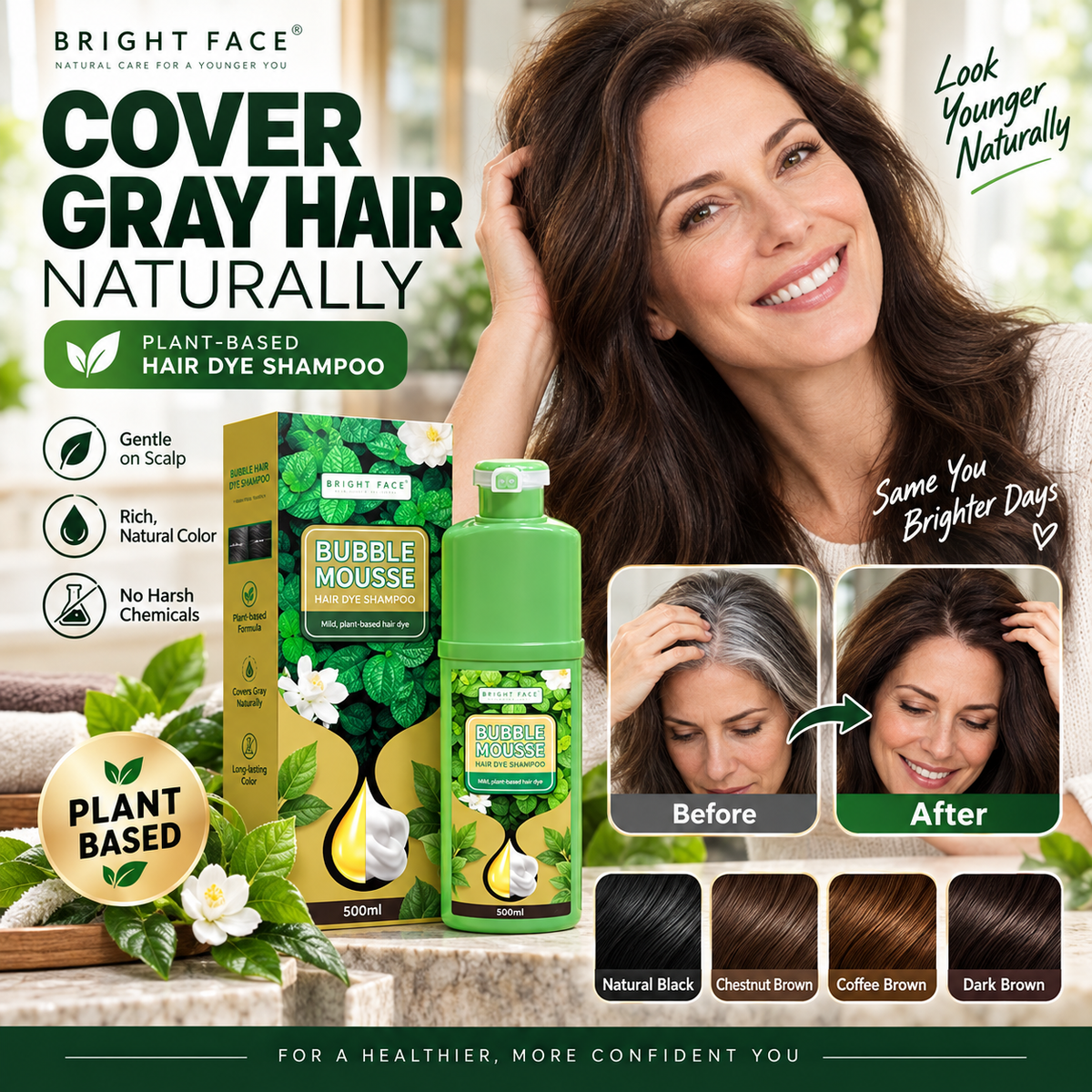 🏆 Last Day Special Price £11.99! 💇‍♀️Long‑Lasting Plant‑Based Foam Hair Dye｜Ammonia‑Free Easy DIY At‑Home Foam Hair Color