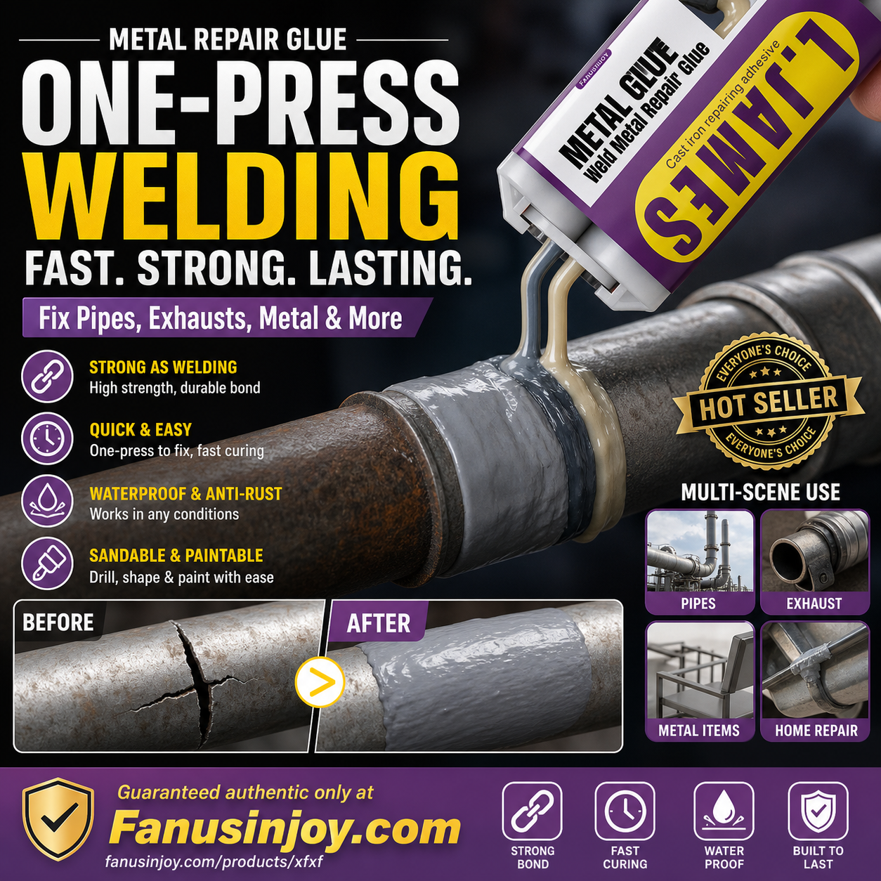 🏭Factory Authorized Exclusive Sale 🎁 50% OFF！⚙New Metal Repair Glue!🔥Metal Glue - Weld Metal Repair Glue✨