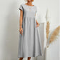🌸 60% OFF NOW! 🌸Summer Fashion Solid Color Cotton Linen Pocket Dress