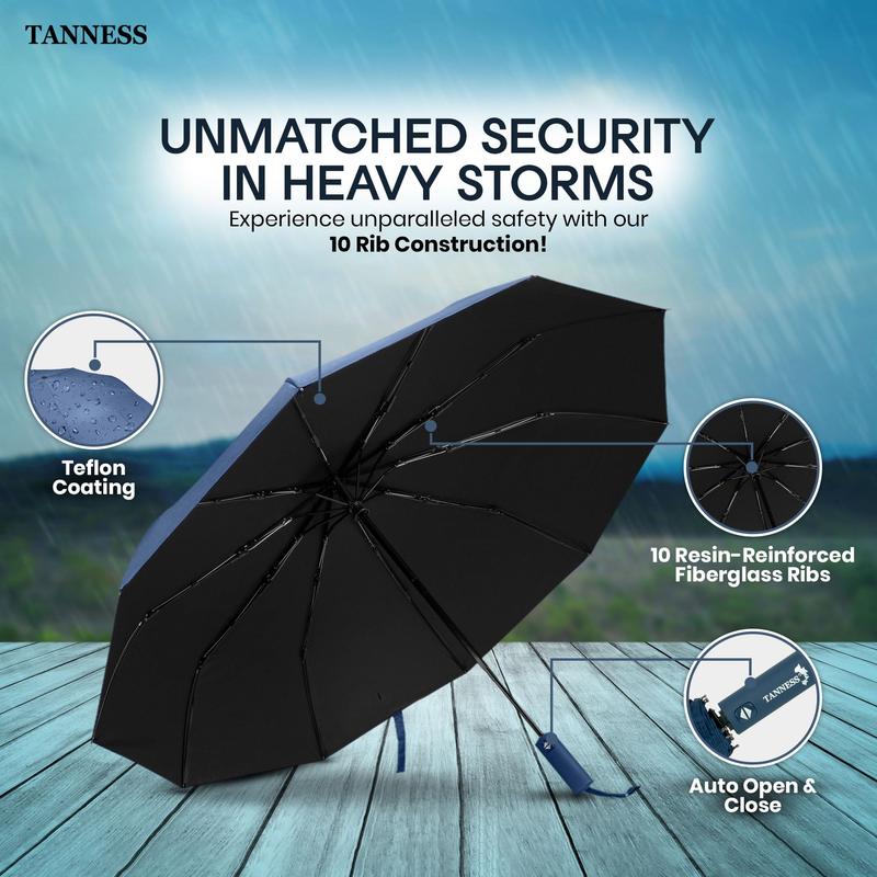 ⏳LAST DAY SALE ONLY ￡9.99!!🌧️TANNESS Storm-Safe Brolly – The 10-Rib Umbrella That Won’t Let You Down in British Weather 💨🇬🇧 Compact, automatic & built for gales🏆
