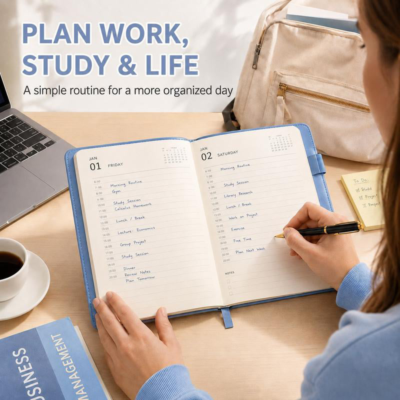 📓 2027 Planner – A5 Size, One Page Per Day with Dates – Perfect for Daily Notes and Future Reference ✨