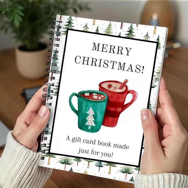 🎁70% OFF!!!-Ready for Christmas!🎅Christmas Gift Card Book, DIY Spiral-Bound Christmas Gift Card Holder Book🎁Personalized Xmas Gifts for Family, Festive & Party Supplies