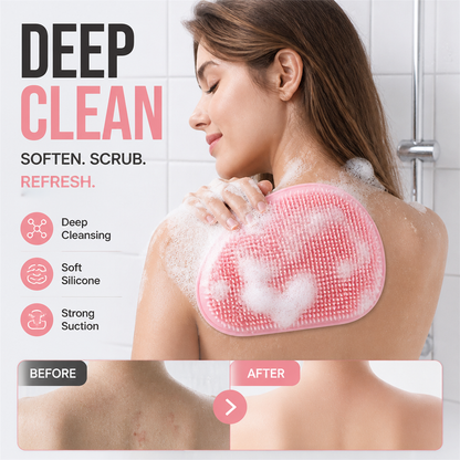 🥳HOT SALE🥳💞10K+ SOLD! Shower Scrubber- Dual-sided, non-slip & massage pad. Deep clean – grab yours! ✅