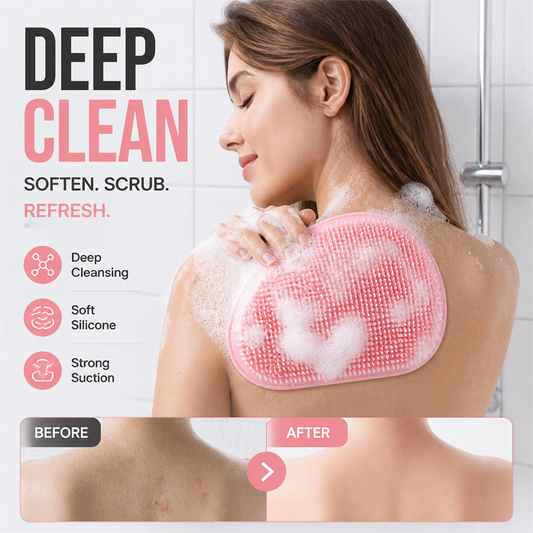 🥳HOT SALE🥳💞10K+ SOLD! Shower Scrubber- Dual-sided, non-slip & massage pad. Deep clean – grab yours! ✅
