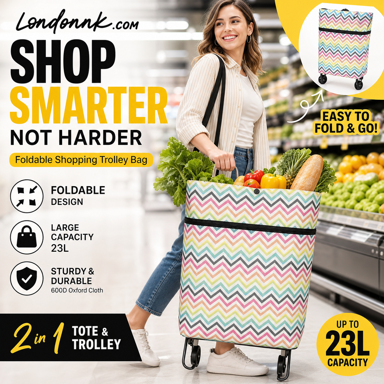 🔥HOT SALE 50% OFF🔥Foldable 2-in-1 Shopping Bag