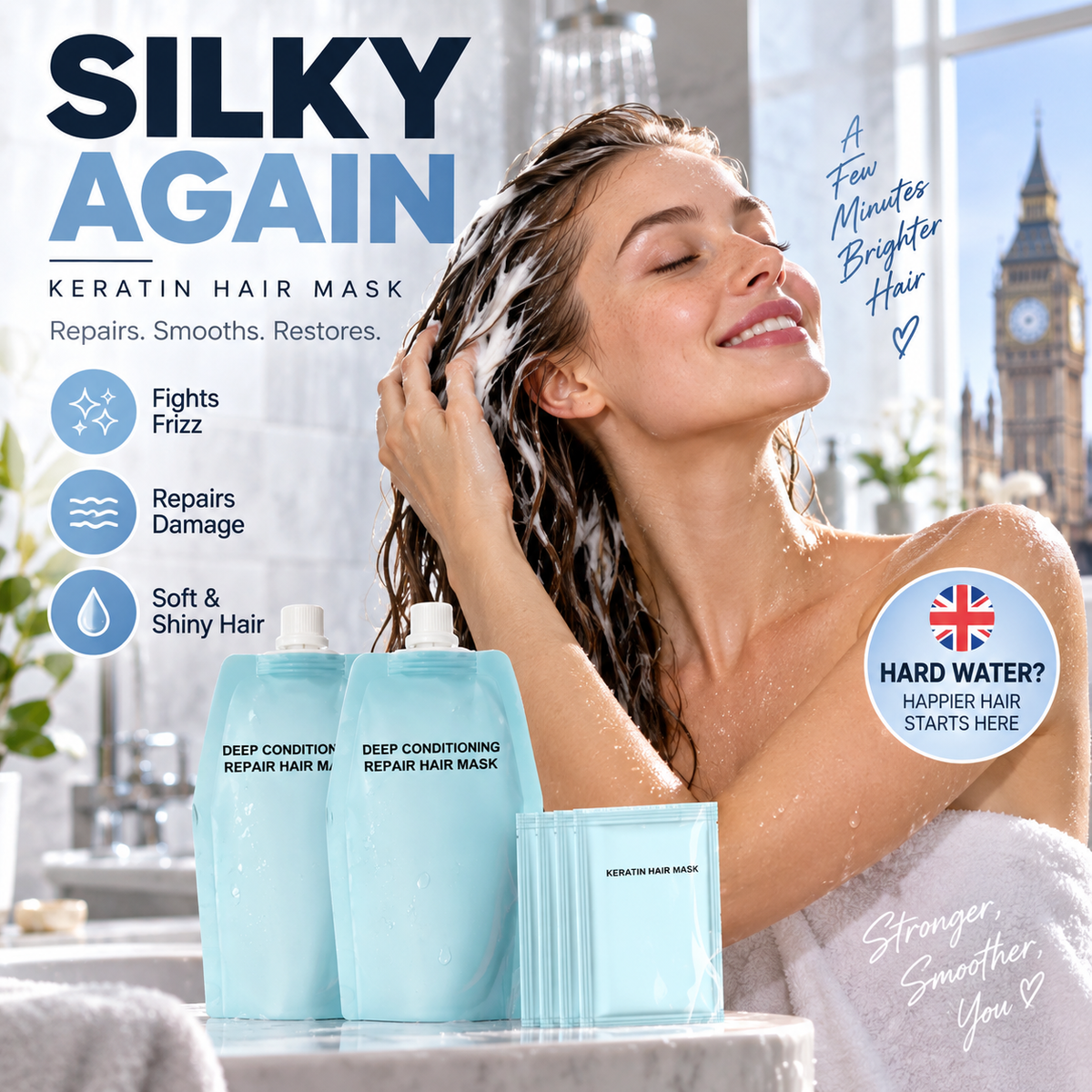 🔥Keratin Nourishing Hair Mask  – For Dry & Frizzy Hai&Repair Damaged Hair from Perm & Dye