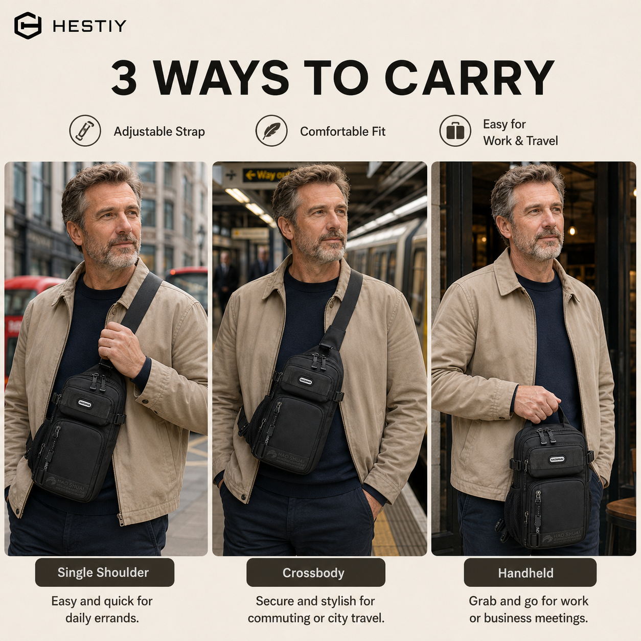 💼Hot Sale 50% OFF! 🔥 2026 Adjustable Oxford Cloth Casual Chest Bag – Stylish & Durable ✨