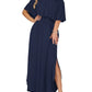 ⏰2026 Summer Hot Sale 50% OFF💃Women's Off-Shoulder Ruffled Side-Slit Maxi Dress with Pockets