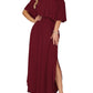 ⏰2026 Summer Hot Sale 50% OFF💃Women's Off-Shoulder Ruffled Side-Slit Maxi Dress with Pockets