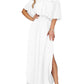 ⏰2026 Summer Hot Sale 50% OFF💃Women's Off-Shoulder Ruffled Side-Slit Maxi Dress with Pockets