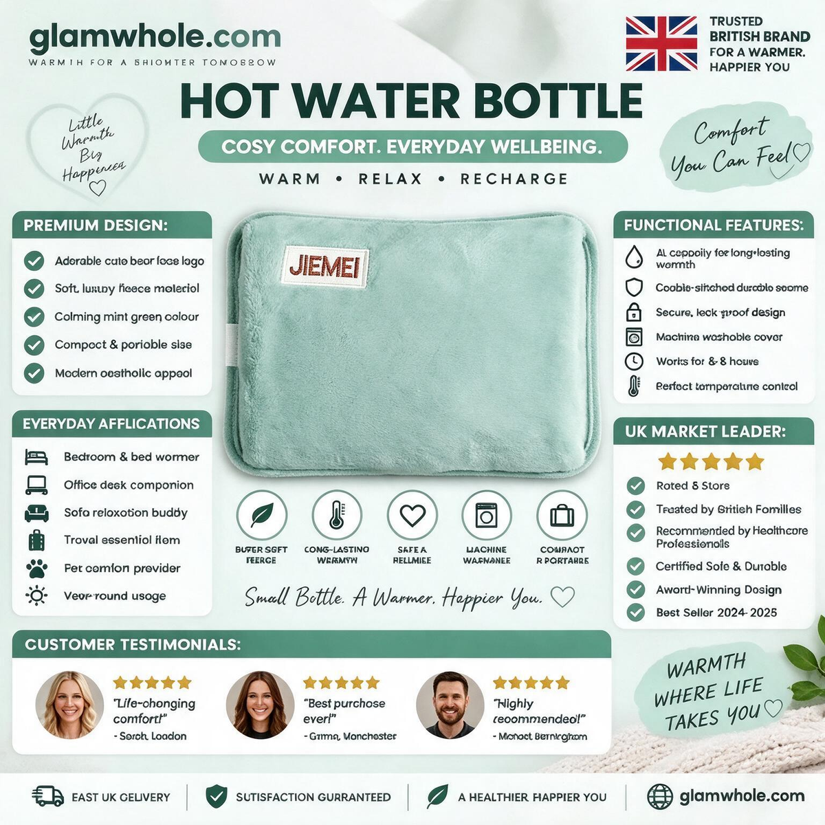 ⏳Last Day Hot Sales - Just ￡7.99🔥Rechargeable hot water bottles, heat packs, explosion-proof heat pads
