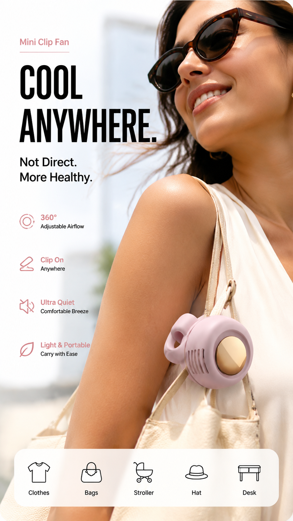 ⏳Summer Hot Sale: ONLY ￡11.99!!💞50K+ SOLD!💨2-in-1 Wearable Fan – Instantly Cools You by Up to 10°C | 24H Quiet Hands-Free Airflow🌀🌿