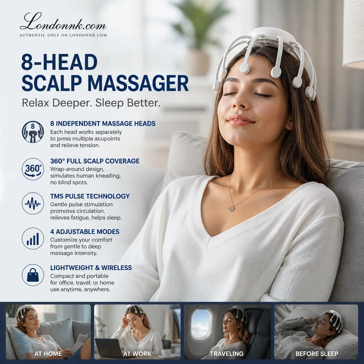 🐙 LIMITED-TIME 50% OFF! 💆‍♂️ Intelligent Octopus Head Massager – Relaxing Kneading, Multiple Modes & Portable Design 🔋