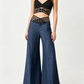 🍃Women's Casual Hollow-out High-Waisted Wide-Leg Pants